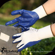 SRSAFTY 13G gestrickte Polyester-Liner Beschichtetes Nitril auf der Handfläche für die Sicherheit Arbeitshandschuhe